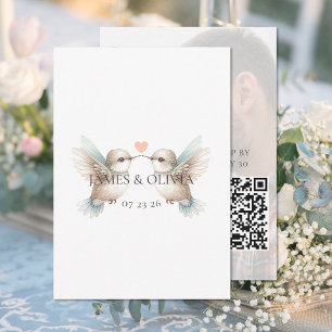 Schattige bruiloft Voeg foto toe QR-code RSVP-kaar RSVP Kaartje