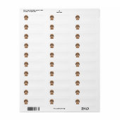 Schattige bruin Baby konijntje dragen bril Etiket (Full Sheet)