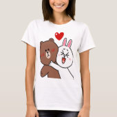 Schattige bruin Beer Cony Konijnenkonijnenliefhebb T-shirt (Voorkant)