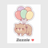 Schattige bruin Beer en ballonnen Sticker (Vel)