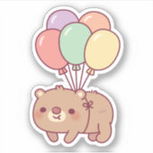 Schattige bruin Beer en ballonnen Sticker (Voorkant)