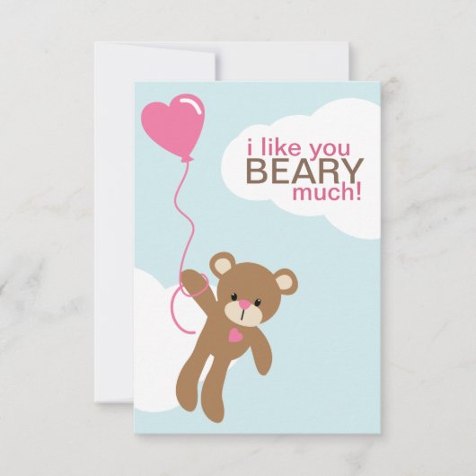 Schattige Bruin Beer Foto Valentijn Kaart (Voorkant)