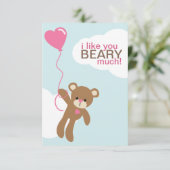 Schattige Bruin Beer Foto Valentijn Kaart (Staand voorkant)