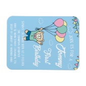 Schattige Bruin Beer Hete Luchtballon Jongen Verja Magneet (Horizontaal)