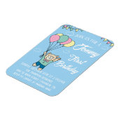 Schattige Bruin Beer Hete Luchtballon Jongen Verja Magneet (Linkerzijde)