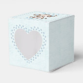 Schattige Bruin Beer Jongen Blauw Deken Bedankdoosjes (Voorkant Zijde)