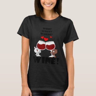 Schattige bruin beer konijntje konijntje wie wat w t-shirt
