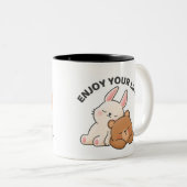 Schattige bruin Beer liefde Tweekleurige Koffiemok (Voorkant rechts)