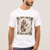 Schattige bruin Beer met koffie T-shirt (Voorkant)