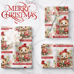 Schattige bruin Beer Naam toevoegen Christmas 3 Inpakpapier Vel<br><div class="desc">Schattige bruin Beer Naam toevoegen Christmas 3 Wrapping Paper Sheets</div>