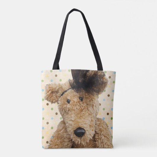 Schattige bruin Beer op jute Tote Bag (Achterkant)