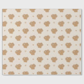 Schattige bruin Beer paar Cadeaupapier (Vlak)