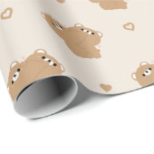 Schattige bruin Beer paar Cadeaupapier (Rol Hoek)