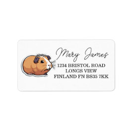 Schattige bruin cavia pet retouradres label