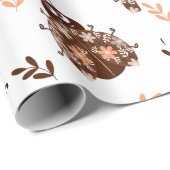 Schattige bruin en beige lieveheersbeestje en bloe cadeaupapier (Rol Hoek)