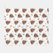 Schattige bruin en beige lieveheersbeestje en bloe fleece deken (Voorkant (Horizontaal))