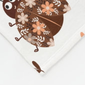 Schattige bruin en beige lieveheersbeestje en bloe fleece deken (Hoek)