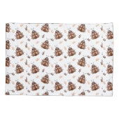 Schattige bruin en beige lieveheersbeestje en bloe kussensloop (Achterkant)