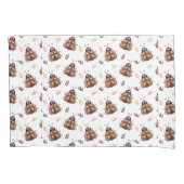 Schattige bruin en beige lieveheersbeestje en bloe kussensloop (Voorkant)