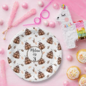 Schattige bruin en beige lieveheersbeestje en bloe papieren bordje (Feest)