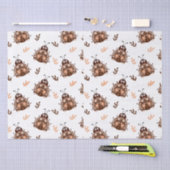 Schattige bruin en beige lieveheersbeestje en bloe tissuepapier (Craft)