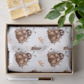 Schattige bruin en beige lieveheersbeestje en bloe tissuepapier (Geschenk)