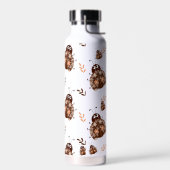 Schattige bruin en beige lieveheersbeestje en bloe waterfles (Links)