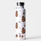 Schattige bruin en beige lieveheersbeestje en bloe waterfles (Rechts)