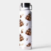 Schattige bruin en beige lieveheersbeestje en bloe waterfles (Achterkant)