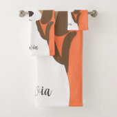 Schattige bruin en wit hondenportret bad handdoek (Insitu)