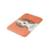 Schattige bruin en wit hondenportret badmat (Gekanteld)