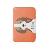 Schattige bruin en wit hondenportret badmat (Voorkant Verticaal)