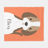 Schattige bruin en wit hondenportret fleece deken (Voorkant (Horizontaal))