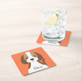 Schattige bruin en wit hondenportret kartonnen onderzetters (Insitu)