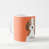 Schattige bruin en wit hondenportret koffiemok (Voorkant links)