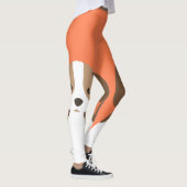 Schattige bruin en wit hondenportret leggings (Rechts)