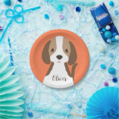Schattige bruin en wit hondenportret papieren bordje (Feest)