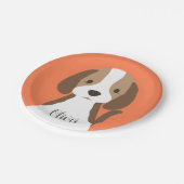 Schattige bruin en wit hondenportret papieren bordje (Gekanteld)