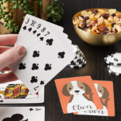 Schattige bruin en wit hondenportret pokerkaarten (Insitu)