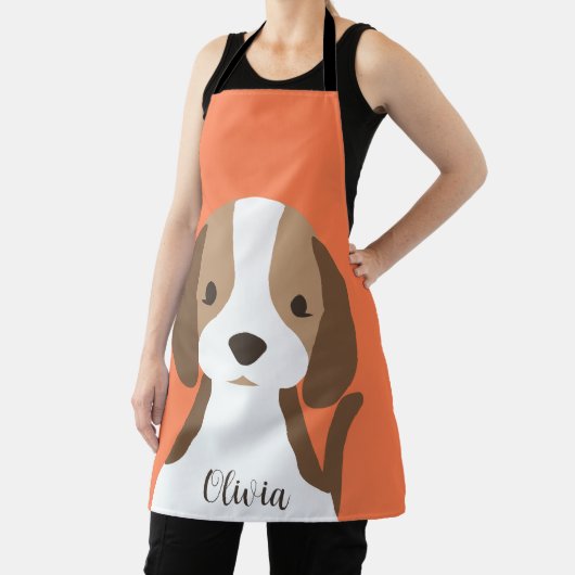 Schattige bruin en wit hondenportret schort (Insitu)