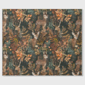 Schattige bruin hertenpatroon cadeaupapier (Vlak)