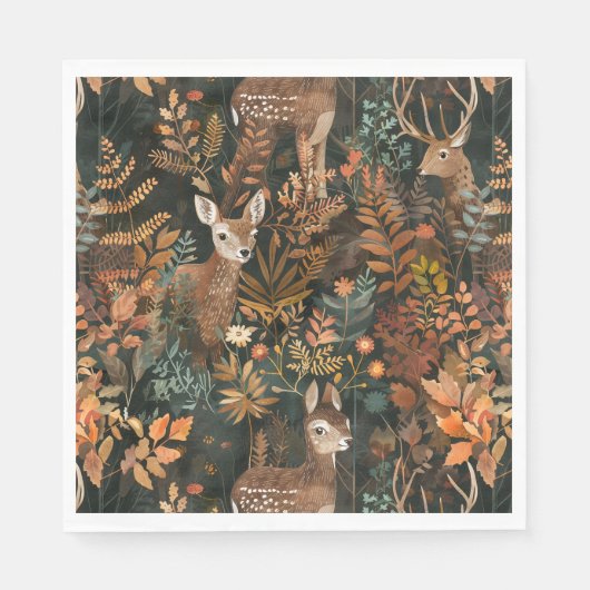 Schattige bruin hertenpatroon servet (Voorkant)