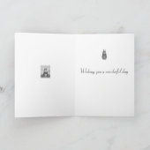 Schattige bruin konijntje en bloemetjes voor ieman kaart (Binnen)