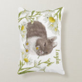 Schattige Bruin Konijntje met Daisies Accent Kusse Kussen (Voorkant(Verticaal))