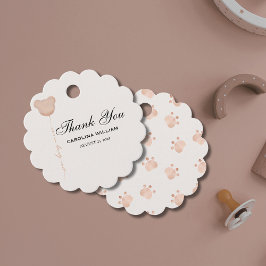 Schattige bruin kunnen we baby shower bijna afwach bedankjes labels