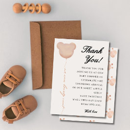 Schattige bruin kunnen we baby shower bijna afwach bedankkaart