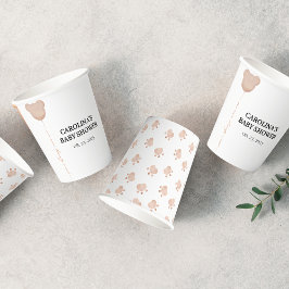 Schattige bruin kunnen we baby shower bijna afwach papieren bekers