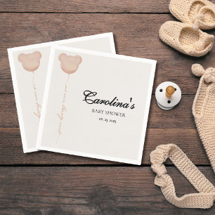 Schattige bruin kunnen we baby shower bijna afwach servet