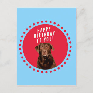 Schattige bruin labrador retriever dog happy birth briefkaart