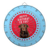Schattige bruin labrador retriever dog happy birth dartbord (Voorkant)
